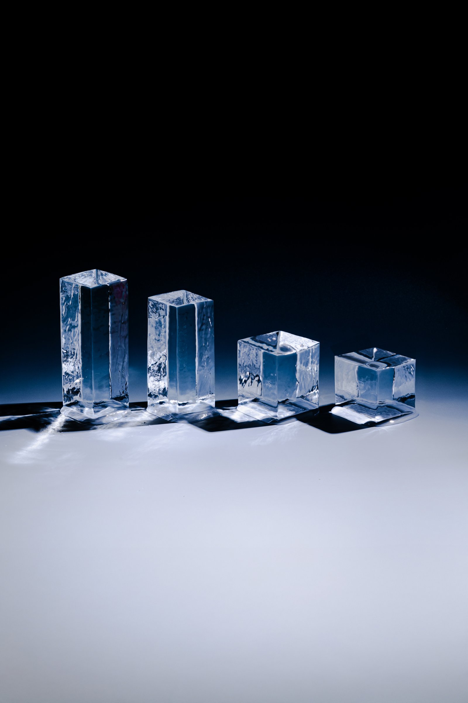 KORI custom-cut ice in varied dimensions